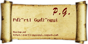 Pártl Gyöngyi névjegykártya